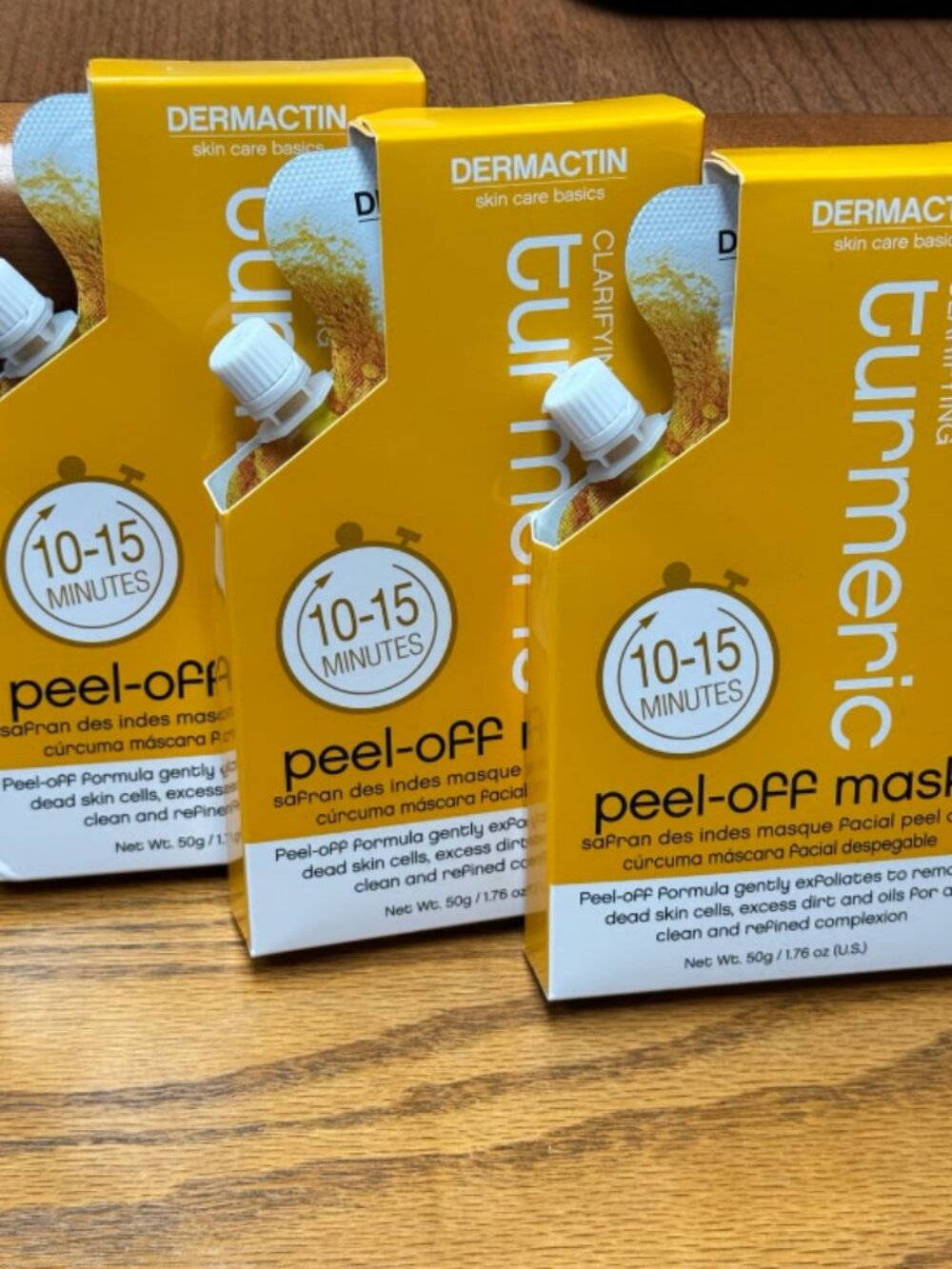 Dermactin Turmeric Peel-Off Masks, 3 Pack